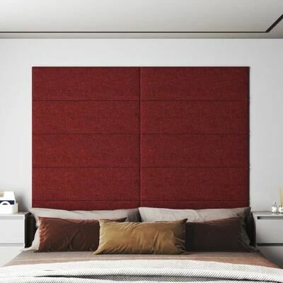 VidaXL Panneaux muraux 12 pcs Rouge bordeaux 90x30 cm Tissu 3,24 m² 4 VidaXL Panneaux muraux 12 pcs Rouge bordeaux 90x30 cm Tissu 3,24 m² – Image 2