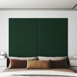 VidaXL Panneaux muraux 12 pcs Vert foncé 90x30 cm Tissu 3,24 m² 9 VidaXL Panneaux muraux 12 pcs Vert foncé 90x30 cm Tissu 3,24 m² -Matériaux de construction Soldes image 1 343905