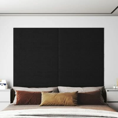 VidaXL Panneaux muraux 12 pcs Noir 90x30 cm Tissu 3,24 m² 4 VidaXL Panneaux muraux 12 pcs Noir 90x30 cm Tissu 3,24 m² – Image 2