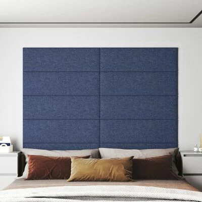 VidaXL Panneaux muraux 12 pcs Bleu 90x30 cm Tissu 3,24 m² 4 VidaXL Panneaux muraux 12 pcs Bleu 90x30 cm Tissu 3,24 m² – Image 2