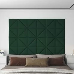 VidaXL Panneaux muraux 12 pcs Vert foncé 30x30 cm Tissu 1,08 m² 9 VidaXL Panneaux muraux 12 pcs Vert foncé 30x30 cm Tissu 1,08 m² -Matériaux de construction Soldes image 1 343933