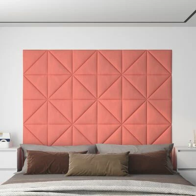 VidaXL Panneaux muraux 12 pcs Rose 30x30 cm Velours 1,08 m² 4 VidaXL Panneaux muraux 12 pcs Rose 30x30 cm Velours 1,08 m² – Image 2