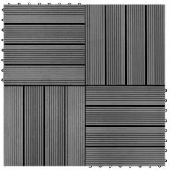 VidaXL Carreaux de terrasse WPC 30x30 cm 11 pcs 1 m2 Gris
