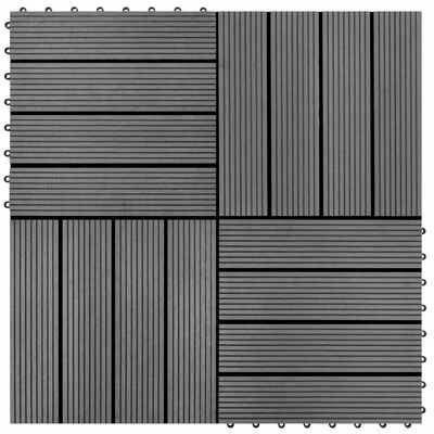 VidaXL Carreaux de terrasse WPC 30x30 cm 11 pcs 1 m2 Gris 3 VidaXL Carreaux de terrasse WPC 30x30 cm 11 pcs 1 m2 Gris