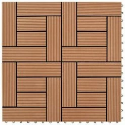 VidaXL Carreaux de terrasse 30x30 cm 11 pcs Marron WPC 1 m2