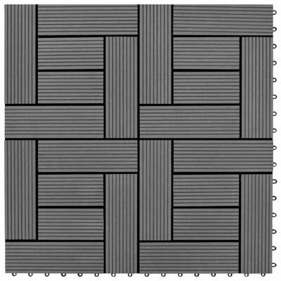 VidaXL Carreaux de terrasse 30x30 cm 11 pcs Gris WPC 1 m2 3 VidaXL Carreaux de terrasse 30x30 cm 11 pcs Gris WPC 1 m2