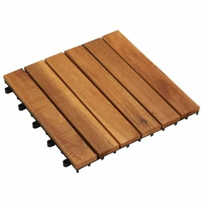 VidaXL Carreaux de terrasse 30x30 cm 10 pcs Acacia Motif vertical 2 VidaXL Carreaux de terrasse 30x30 cm 10 pcs Acacia Motif vertical