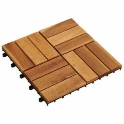 VidaXL Carreaux de terrasse 30x30 cm 10 pcs Acacia