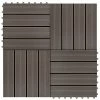 VidaXL Carreau de terrasse 11 pcs WPC 30 x 30 cm 1 m² Marron foncé