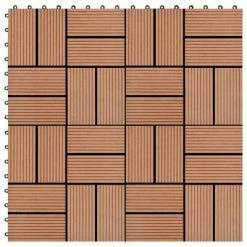 VidaXL Carreau de terrasse 11 pcs WPC 30 x 30 cm 1 m² Marron