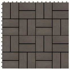 VidaXL Carreau de terrasse 11 pcs WPC 30 x 30 cm 1 m² Marron foncé