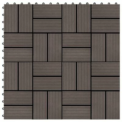 VidaXL Carreau de terrasse 11 pcs WPC 30 x 30 cm 1 m² Marron foncé 3 VidaXL Carreau de terrasse 11 pcs WPC 30 x 30 cm 1 m² Marron foncé