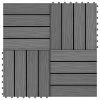 VidaXL Carreau de terrasse en relief 11 pcs WPC 30 x 30 cm 1 m² Gris