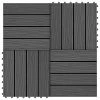 VidaXL Carreau de terrasse en relief 11 pcs WPC 30 x 30 cm 1 m² Noir -Matériaux de construction Soldes image 1 45036