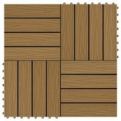 VidaXL Carreau de terrasse en relief 11 pcs WPC 30 x 30 cm 1 m²