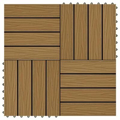 VidaXL Carreau de terrasse en relief 11 pcs WPC 30 x 30 cm 1 m² 3 VidaXL Carreau de terrasse en relief 11 pcs WPC 30 x 30 cm 1 m²