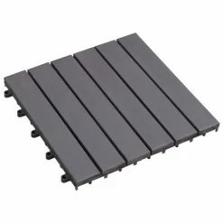 VidaXL Carreaux de terrasse 10 pcs Délavage gris 30x30 cm Acacia solide
