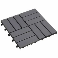 VidaXL Carreaux de terrasse 10 pcs Délavage gris 30x30 cm Acacia solide