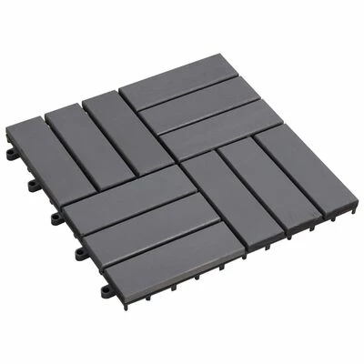 VidaXL Carreaux de terrasse 10 pcs Délavage gris 30x30 cm Acacia solide 3 VidaXL Carreaux de terrasse 10 pcs Délavage gris 30x30 cm Acacia solide
