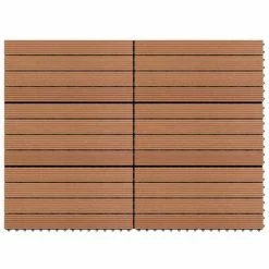 VidaXL Dalles WPC 60x30 cm 6 pcs 1m² Marron