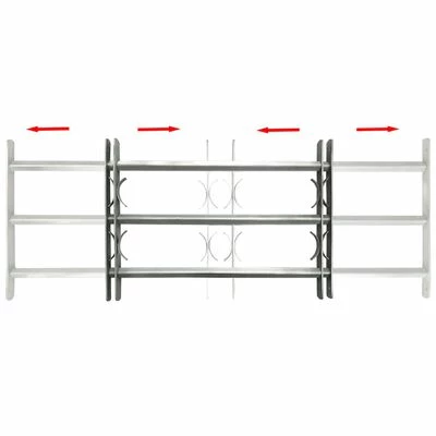 VidaXL Grille réglable de sécurité de fenêtres et 3 barres 500-650 mm 4 VidaXL Grille réglable de sécurité de fenêtres et 3 barres 500-650 mm – Image 2