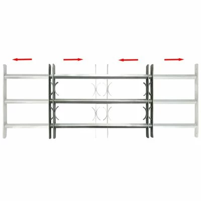VidaXL Grille réglable de sécurité de fenêtres et 3 barres 700-1050 mm 4 VidaXL Grille réglable de sécurité de fenêtres et 3 barres 700-1050 mm – Image 2