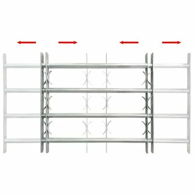 VidaXL Grille réglable de sécurité de fenêtres et 4 barres 1000-1500mm 4 VidaXL Grille réglable de sécurité de fenêtres et 4 barres 1000-1500mm – Image 2