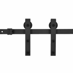 VidaXL Kit de fixation pour porte coulissante 183 cm Acier Noir
