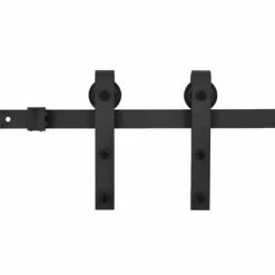 VidaXL Kit de fixation pour porte coulissante 200 cm Acier Noir