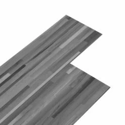 VidaXL Planches de plancher PVC 5,26 m² 2 mm Gris rayé