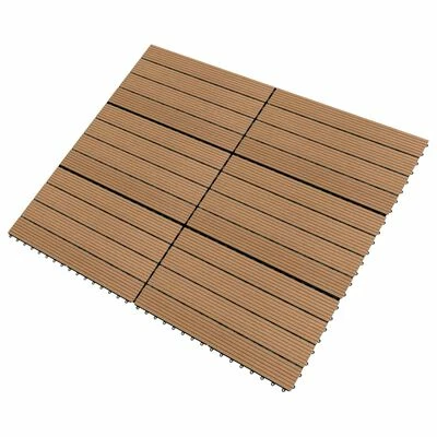 VidaXL Carreaux de terrasse 6 pcs WPC 60x30 cm 1,08 m² Marron 4 VidaXL Carreaux de terrasse 6 pcs WPC 60x30 cm 1,08 m² Marron – Image 2
