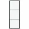VidaXL Porte coulissante Verre ESG et aluminium 76x205 cm Noir 2 VidaXL Porte coulissante Verre ESG et aluminium 76x205 cm Noir -Matériaux de construction Soldes image 2 151008