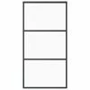 VidaXL Porte coulissante Verre ESG et aluminium 102x205 cm Noir -Matériaux de construction Soldes image 2 151010