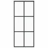 VidaXL Porte coulissante Verre ESG et aluminium 90x205 cm Noir 2 VidaXL Porte coulissante Verre ESG et aluminium 90x205 cm Noir -Matériaux de construction Soldes image 2 151012