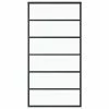 VidaXL Porte coulissante Verre ESG et aluminium 102x205 cm Noir -Matériaux de construction Soldes image 2 151016