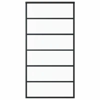 VidaXL Porte coulissante Verre ESG et aluminium 102x205 cm Noir 3 VidaXL Porte coulissante Verre ESG et aluminium 102x205 cm Noir
