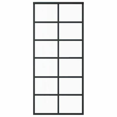 VidaXL Porte coulissante Verre ESG et aluminium 90x205 cm Noir 3 VidaXL Porte coulissante Verre ESG et aluminium 90x205 cm Noir
