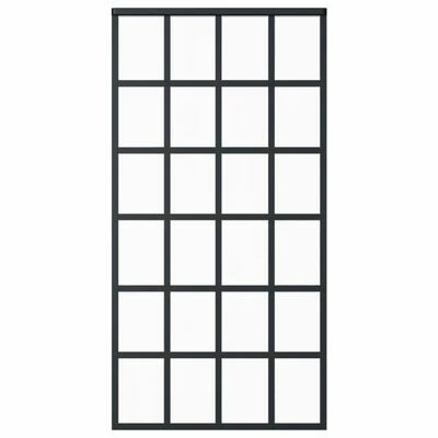 VidaXL Porte coulissante Verre ESG et aluminium 102x205 cm Noir 3 VidaXL Porte coulissante Verre ESG et aluminium 102x205 cm Noir