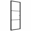 VidaXL Porte intérieure Verre ESG et aluminium 76x201,5 cm Noir 2 VidaXL Porte intérieure Verre ESG et aluminium 76x201,5 cm Noir -Matériaux de construction Soldes image 2 151198