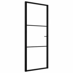 VidaXL Porte intérieure Verre ESG et aluminium 76x201,5 cm Noir