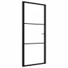 VidaXL Porte intérieure Verre ESG et aluminium 93x201,5 cm Noir -Matériaux de construction Soldes image 2 151200