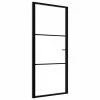 VidaXL Porte intérieure Verre ESG et aluminium 102,5x201,5 cm Noir -Matériaux de construction Soldes image 2 151201