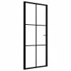 VidaXL Porte intérieure Verre ESG et aluminium 83x201,5 cm Noir -Matériaux de construction Soldes image 2 151203