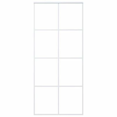VidaXL Porte coulissante Verre ESG dépoli et aluminium 90x205 cm Blanc 3 VidaXL Porte coulissante Verre ESG dépoli et aluminium 90x205 cm Blanc