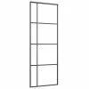 VidaXL Porte coulissante Verre ESG et aluminium 76x205 cm Noir 1 VidaXL Porte coulissante Verre ESG et aluminium 76x205 cm Noir -Matériaux de construction Soldes image 2 151678