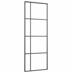 VidaXL Porte coulissante Verre ESG et aluminium 76x205 cm Noir