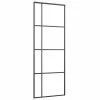 VidaXL Porte coulissante Verre ESG dépoli et aluminium 76x205 cm Noir