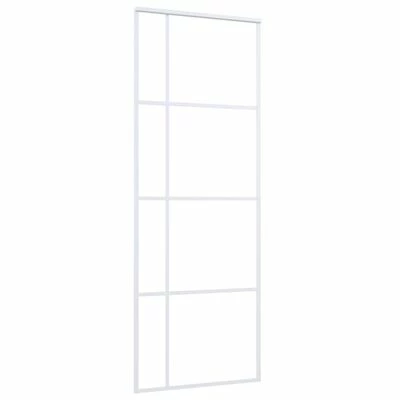 VidaXL Porte coulissante Verre ESG et aluminium 76x205 cm Blanc 3 VidaXL Porte coulissante Verre ESG et aluminium 76x205 cm Blanc