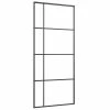 VidaXL Porte coulissante Verre ESG dépoli et aluminium 90x205 cm Noir