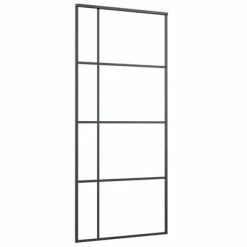 VidaXL Porte coulissante Verre ESG dépoli et aluminium 90x205 cm Noir